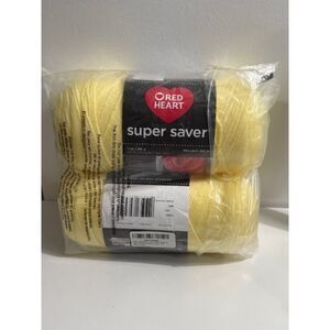 Red Heart Super Saver Yarn - Pale Yellow #0322, 364 Yards, 7oz 4 Medium 2 Skein